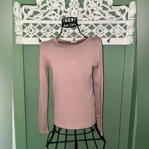 John Galt Mauve Long Sleeve T-Shirt Semi-Fitted